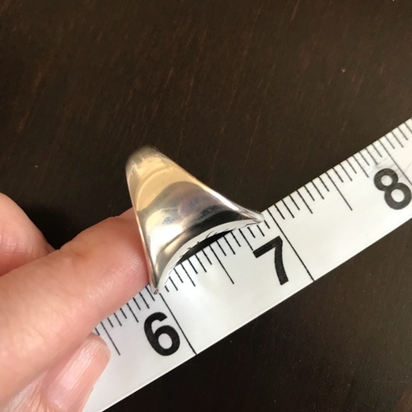 Sterling Silver Curved Sculpted Statement Ring 6 - Picture 5 of 8
